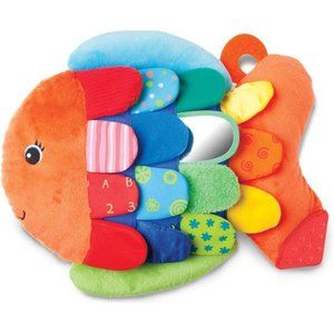 Flip Fish Soft Baby Toy - Tummy Time Sensory Toy with Taggies for Infants
